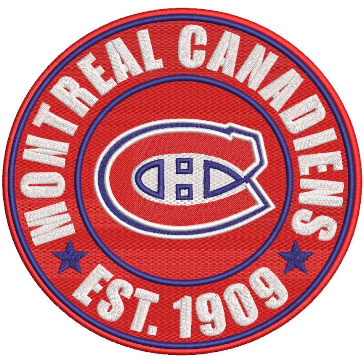 Montréal Canadiens round logo embroidery design - Embroidery Design