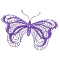 Butterfly 25 embroidery design preview showcasing a vibrant butterfly motif for stitching on various fabrics.