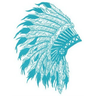 Blue headdress embroidery design - Embroidery Design