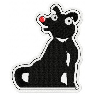 Black dog embroidery design - Embroidery Design