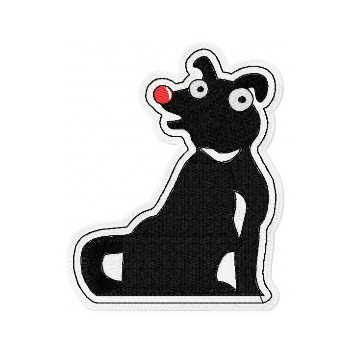Black dog embroidery design - Embroidery Design