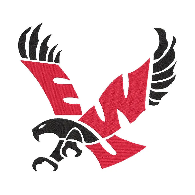 Eastern Washington Eagles Primary Logo embroidery design preview showcasing vibrant colors and detailed stitching.