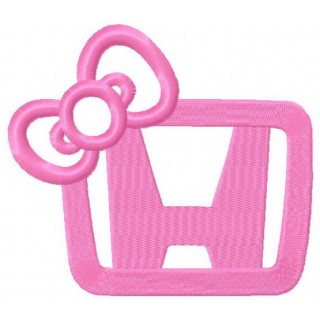 Pink Honda logo embroidery design - Embroidery Design