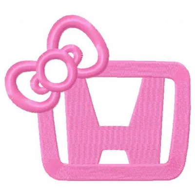 Preview of a pink Honda logo embroidery design, showcasing a stylish stitching pattern for various fabric projects.