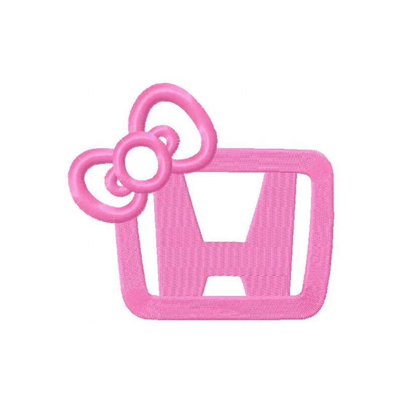 Preview of a pink Honda logo embroidery design, showcasing a stylish stitching pattern for various fabric projects.