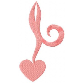 Pink heart 2 embroidery design - Embroidery Design