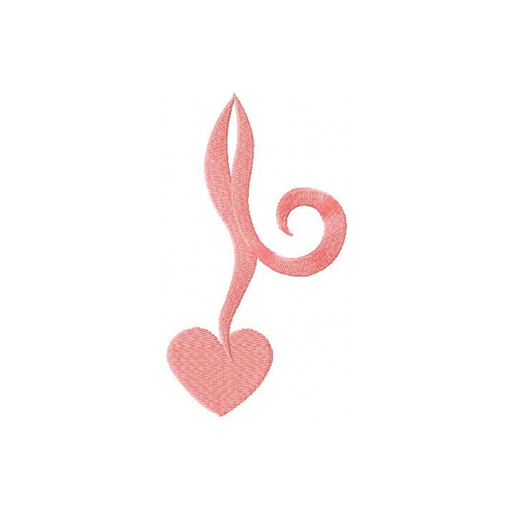 Pink heart 2 embroidery design - Embroidery Design