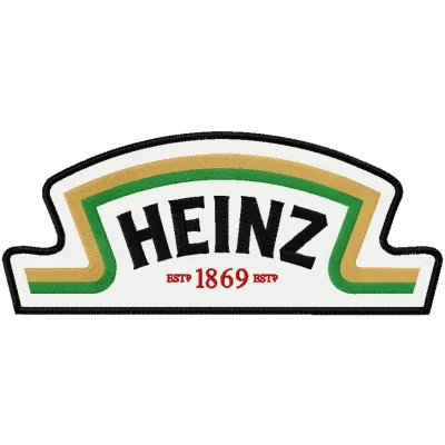 Preview of Heinz big logo embroidery design showcasing detailed stitching and vibrant colors.