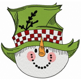 Snowman in top hat 2 embroidery design - Embroidery Design