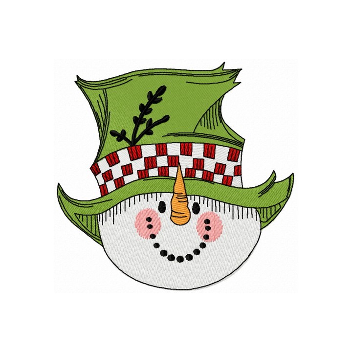 Snowman in top hat 2 embroidery design - Embroidery Design