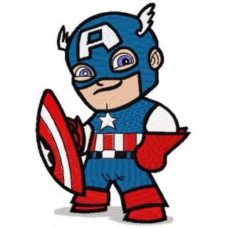 Chibi Captain America embroidery design - Embroidery Design