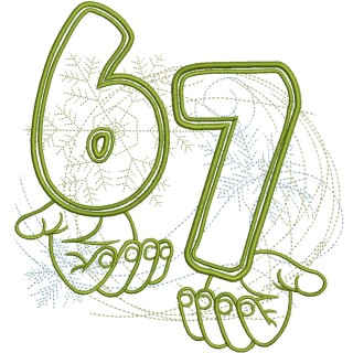 Viral Six Seven Meme embroidery design - Embroidery Design