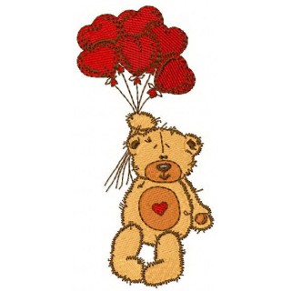 Teddy bear I love you embroidery design - Embroidery Design