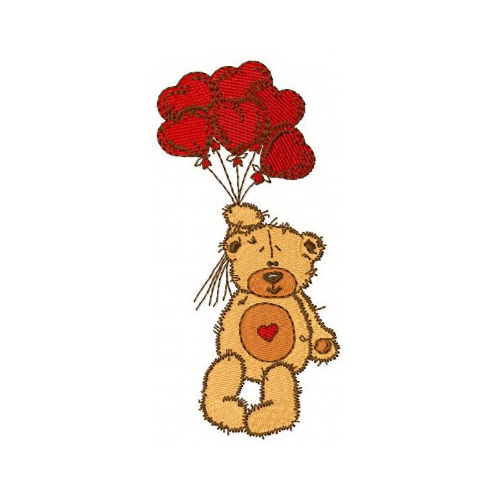 Teddy bear I love you embroidery design - Embroidery Design