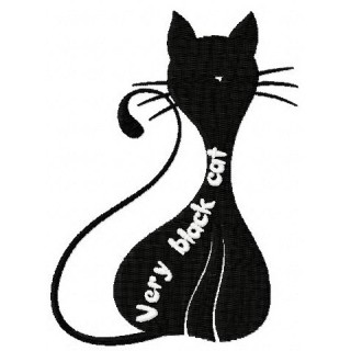 Very black cat 3 embroidery design - Embroidery Design