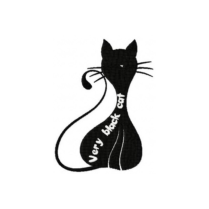 Very black cat 3 embroidery design - Embroidery Design