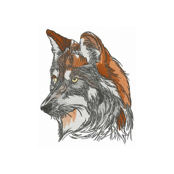 Forest wolf embroidery design - Embroidery Design