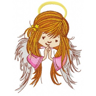 Praying angel 4 embroidery design - Embroidery Design
