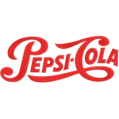 Embroidery design preview of the vintage Pepsi cola logo with vibrant colors and clean edges.