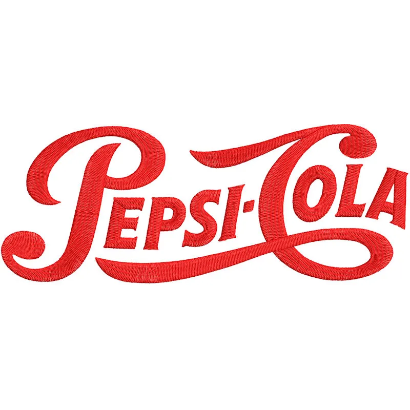 Embroidery design preview of the vintage Pepsi cola logo with vibrant colors and clean edges.
