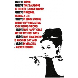 Audrey Hepburn 2 embroidery design - Embroidery Design