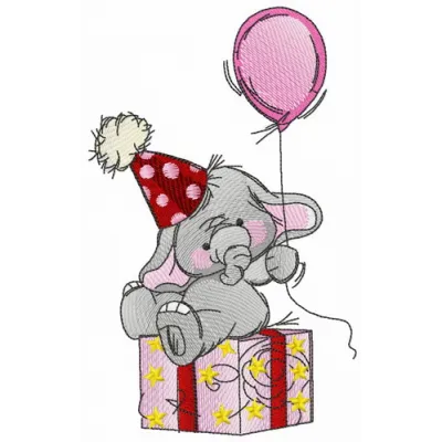 Preview of African birthday boy embroidery design featuring vibrant animal motifs, ideal for festive apparel.