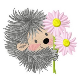 Hedgehog's bouquet 4 embroidery design - Embroidery Design