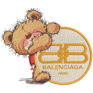 Teddy bear Balenciaga embroidery design - Embroidery Design