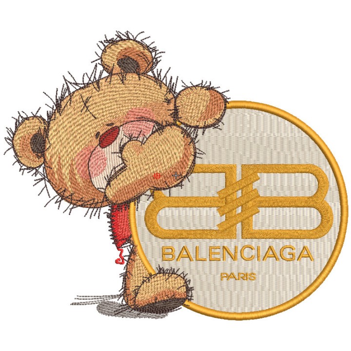 Teddy bear Balenciaga embroidery design - Embroidery Design