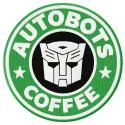 Autobots coffee embroidery design showcasing a creative pattern inspired by Transformers characters.