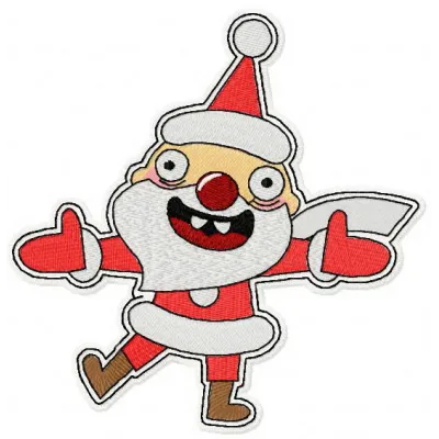 Crazy Santa embroidery design showcasing a whimsical Santa Claus motif perfect for holiday projects.