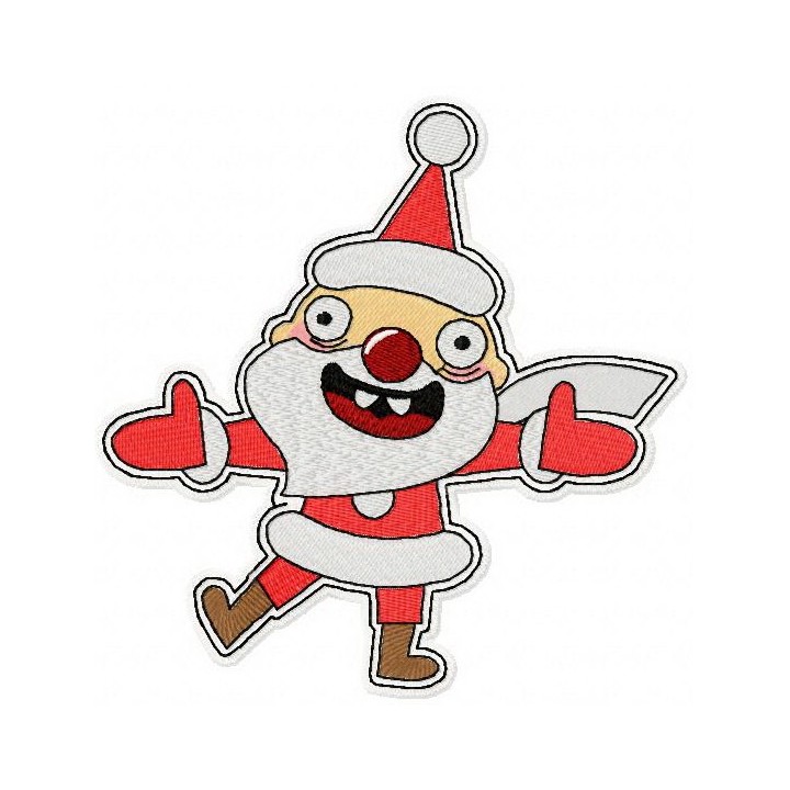 Crazy Santa embroidery design - Embroidery Design