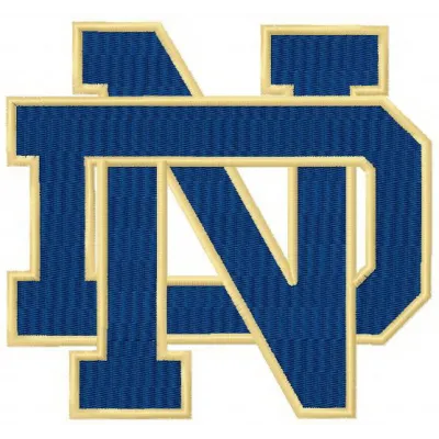 Notre Dame Fighting Irish primary logo embroidery design for stitching on apparel and accessories.