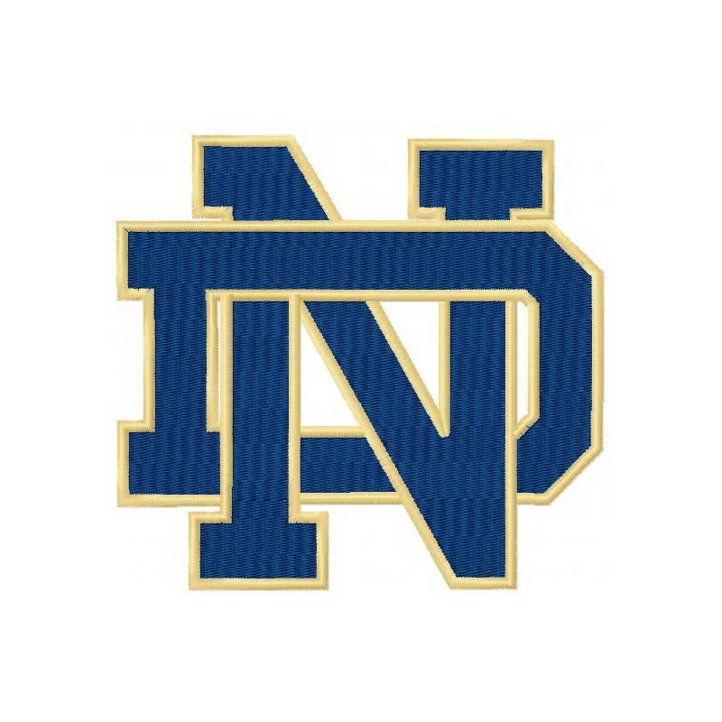 Notre Dame Fighting Irish primary logo embroidery design for stitching on apparel and accessories.