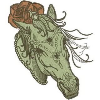Coquette horse 4 embroidery design - Embroidery Design