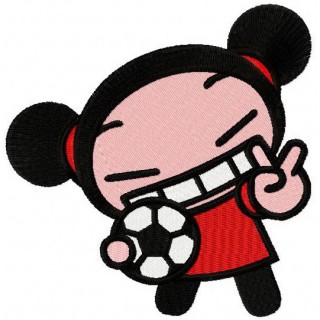 Pucca football player embroidery design - Embroidery Design
