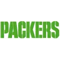 Green Bay Packers wordmark logo embroidery design featuring bold lettering for stitching on apparel and accessories.