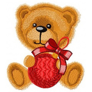 Teddy bear ready for Christmas embroidery design - Embroidery Design