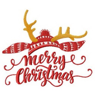 Funny Merry Christmas embroidery design - Embroidery Design