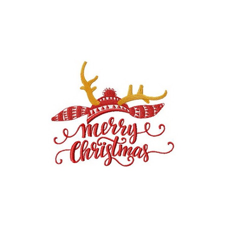 Funny Merry Christmas embroidery design - Embroidery Design
