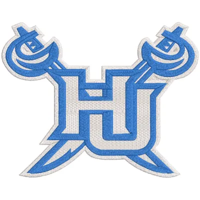 Hampton Pirates primary logo embroidery design preview showcasing vibrant colors and detailed stitching.