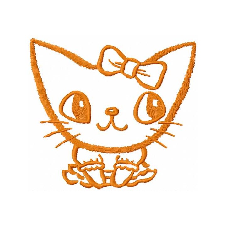 Orange cat embroidery design - Embroidery Design