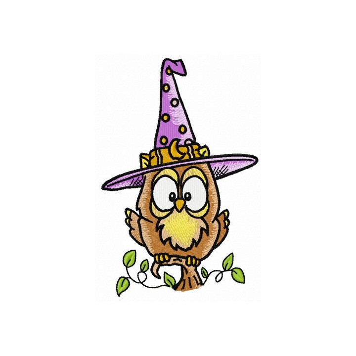 Witching Hour Owl embroidery design - Embroidery Design