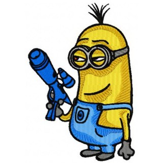 Minion with gun embroidery design - Embroidery Design
