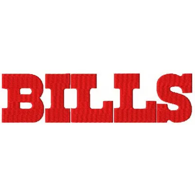 Buffalo Bills wordmark logo embroidery design featuring bold letters for stitching on apparel and accessories.