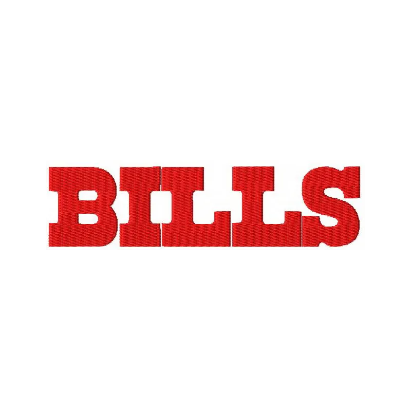 Buffalo Bills wordmark logo embroidery design featuring bold letters for stitching on apparel and accessories.