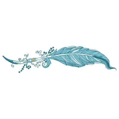 Feather 24 embroidery design showcasing intricate feather details, ideal for various stitching projects.