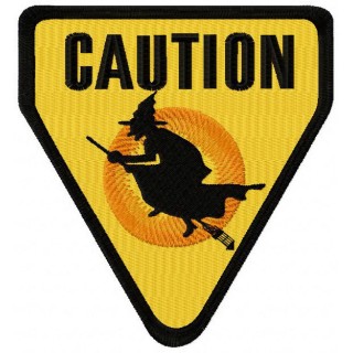 Caution sign embroidery design - Embroidery Design