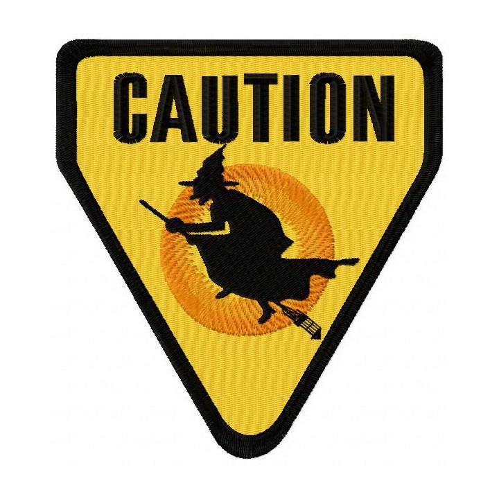 Caution sign embroidery design - Embroidery Design