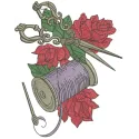 Preview of Sewing Kit 3 embroidery design featuring intricate stitching patterns for creative projects.